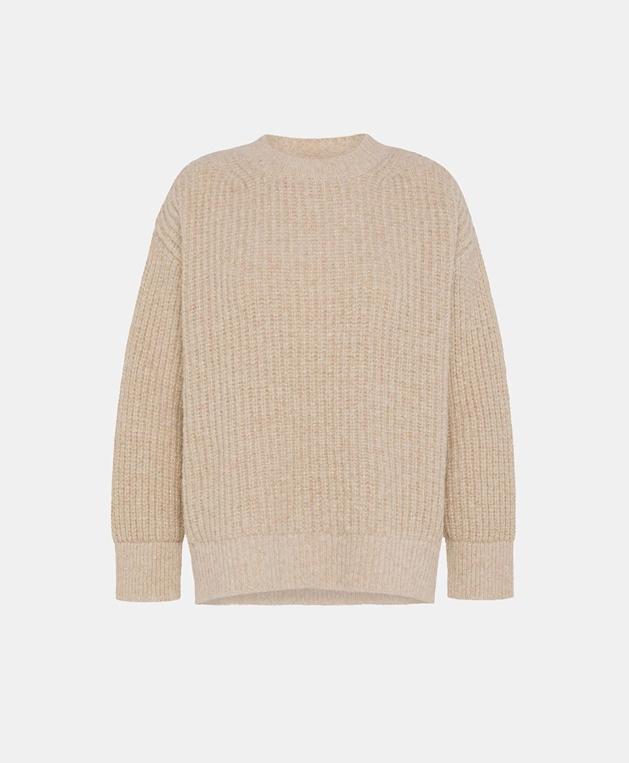 Clothing Momoni | Gatien Knitwear In Ribbed Lurex - Powder Pink