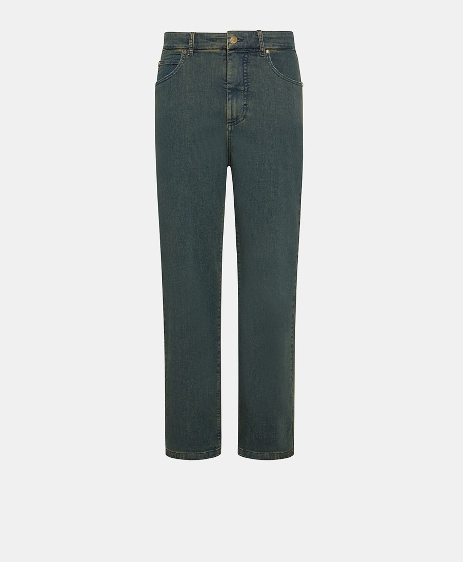 Clothing Momoni | Fucsia Pant In Light Stretch Denim - Sepia