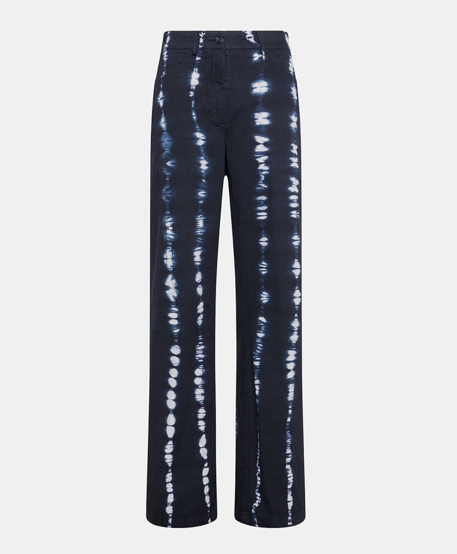 Clothing Momoni | Olivina Pant In Tie&Dye Gabardine - Ink