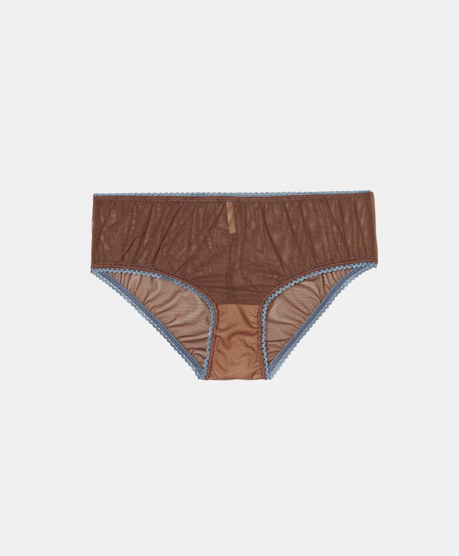 Underwear Momoni | Amaca Slip In Soft Tulle - Brown