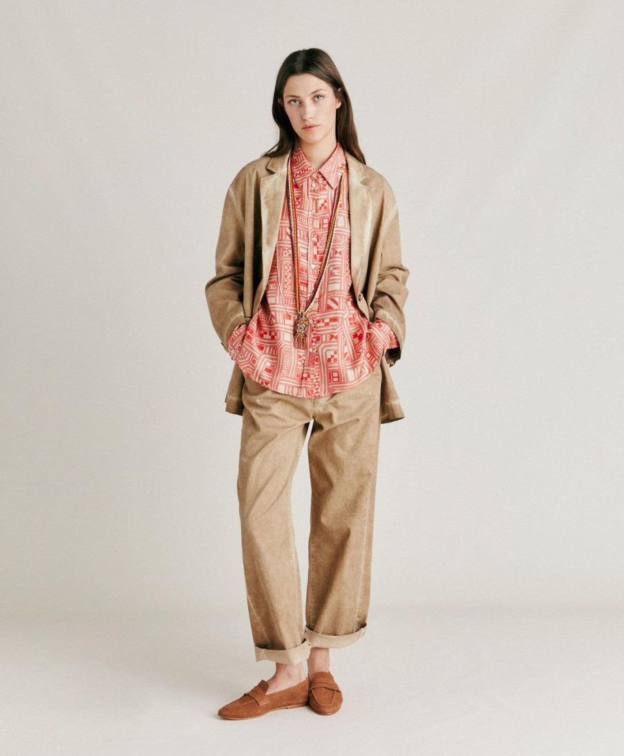 Clothing Momoni | Edith Jacket In Gabardine - Sand