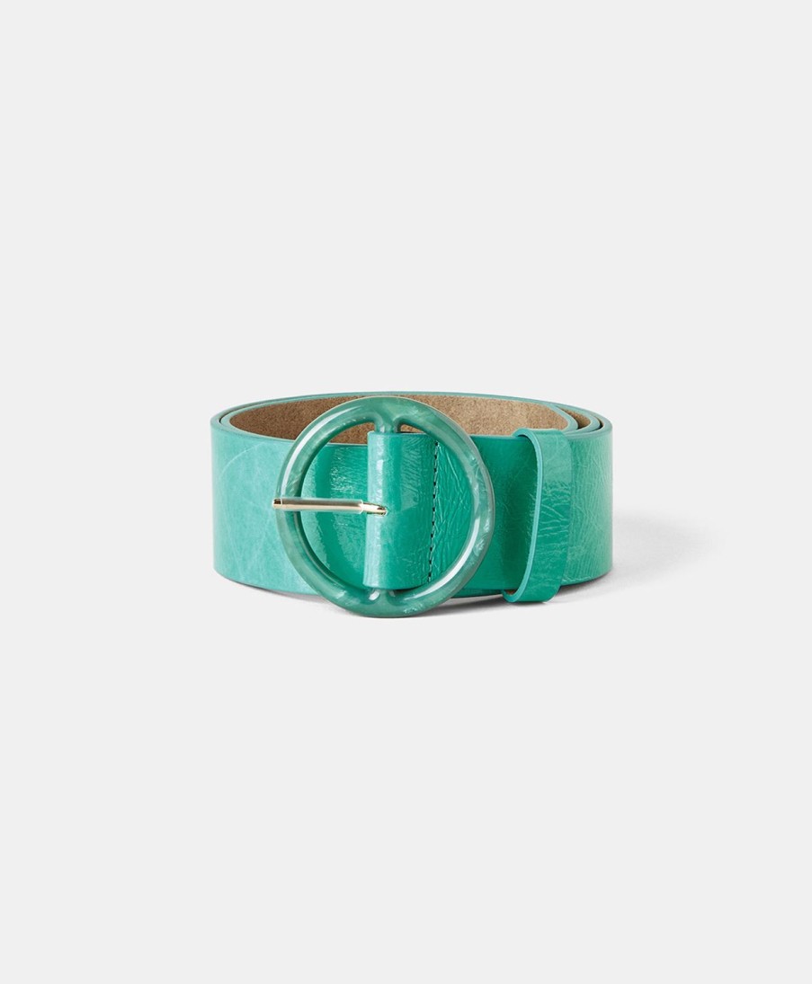 Shoes And Accessories Momoni | Damien Belt In Naplak Leather - Mint Green