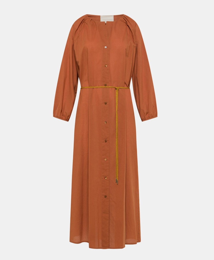 Clothing Momoni | Caldes Dress With Cotton Voile - Terracotta