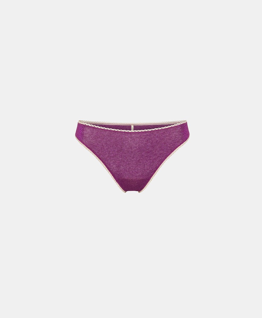 Underwear Momoni | Arca Slip In Lurex Jersey - Cyclamen