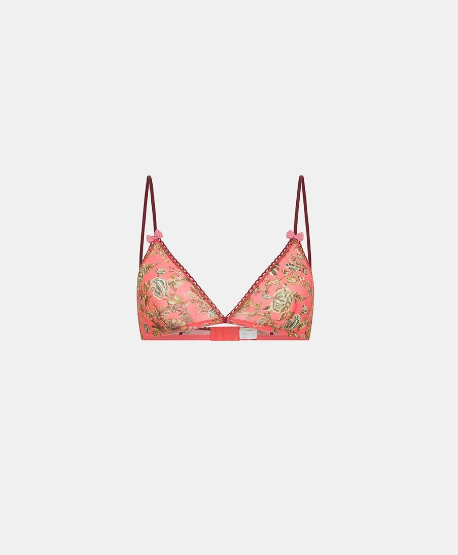 Underwear Momoni | Amethist Bra In Printed Nylon - Pink/Camel