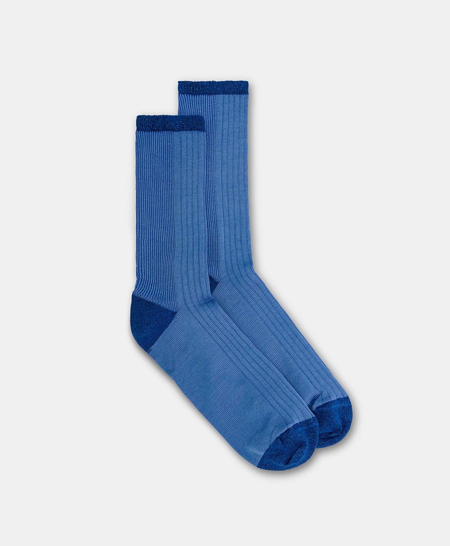 Shoes And Accessories Momoni | Flamenco Socks Vanise Ribbed Socks - Blue