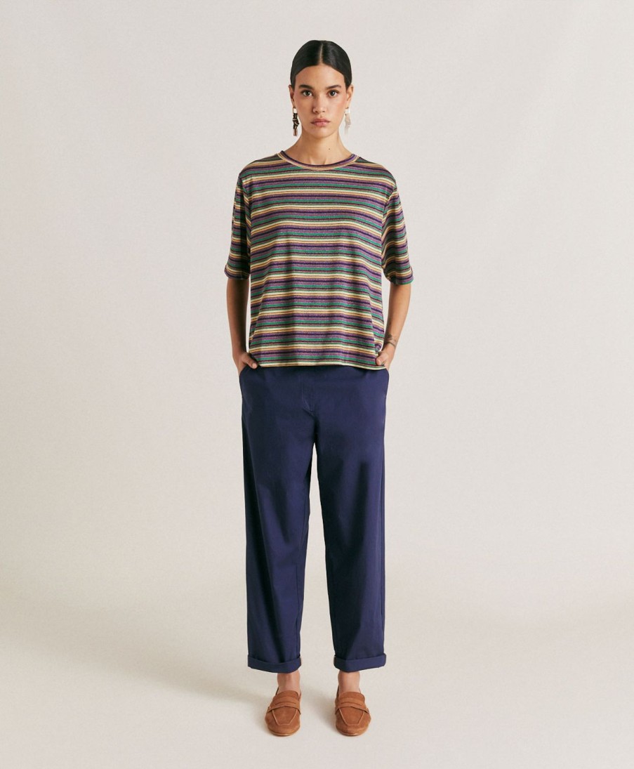 Clothing Momoni | Idaho Pant In Poplin - Blue