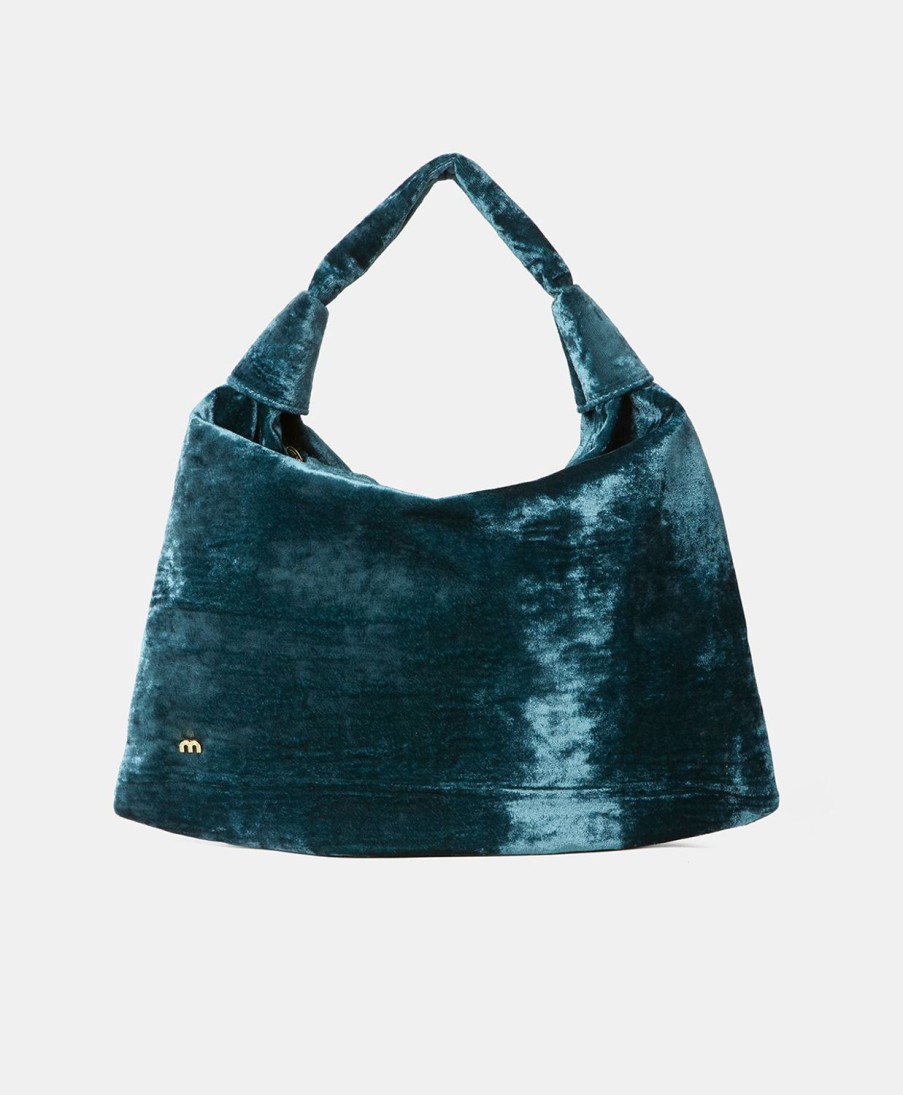 Shoes And Accessories Momoni | Francois Bag In Velvet - Teal