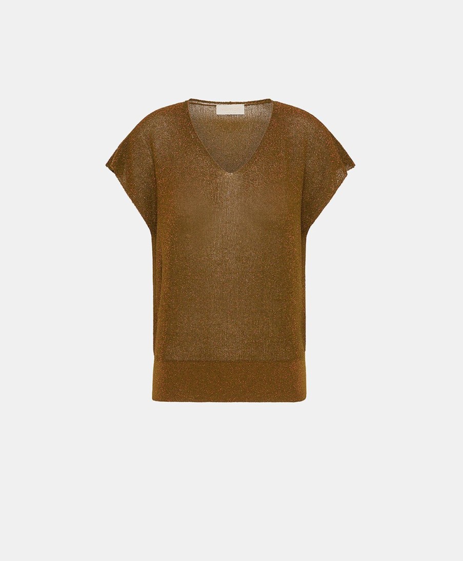 Clothing Momoni | Suzanna Knitwear Lurex Ribbed - Army Green