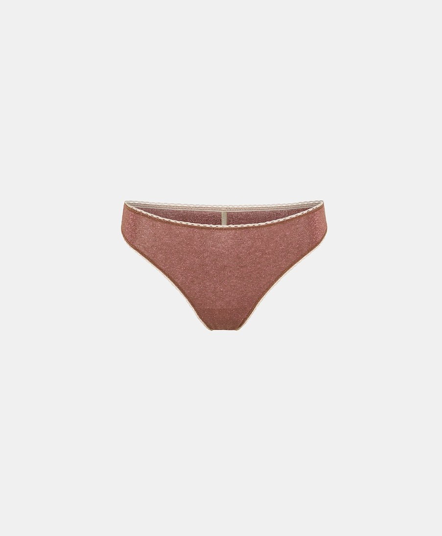 Underwear Momoni | Arca Slip In Lurex Jersey - Earth Brown