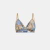 Underwear Momoni | Tutu Bra In Printed Nylon - Cerulean Blue/Multicolour