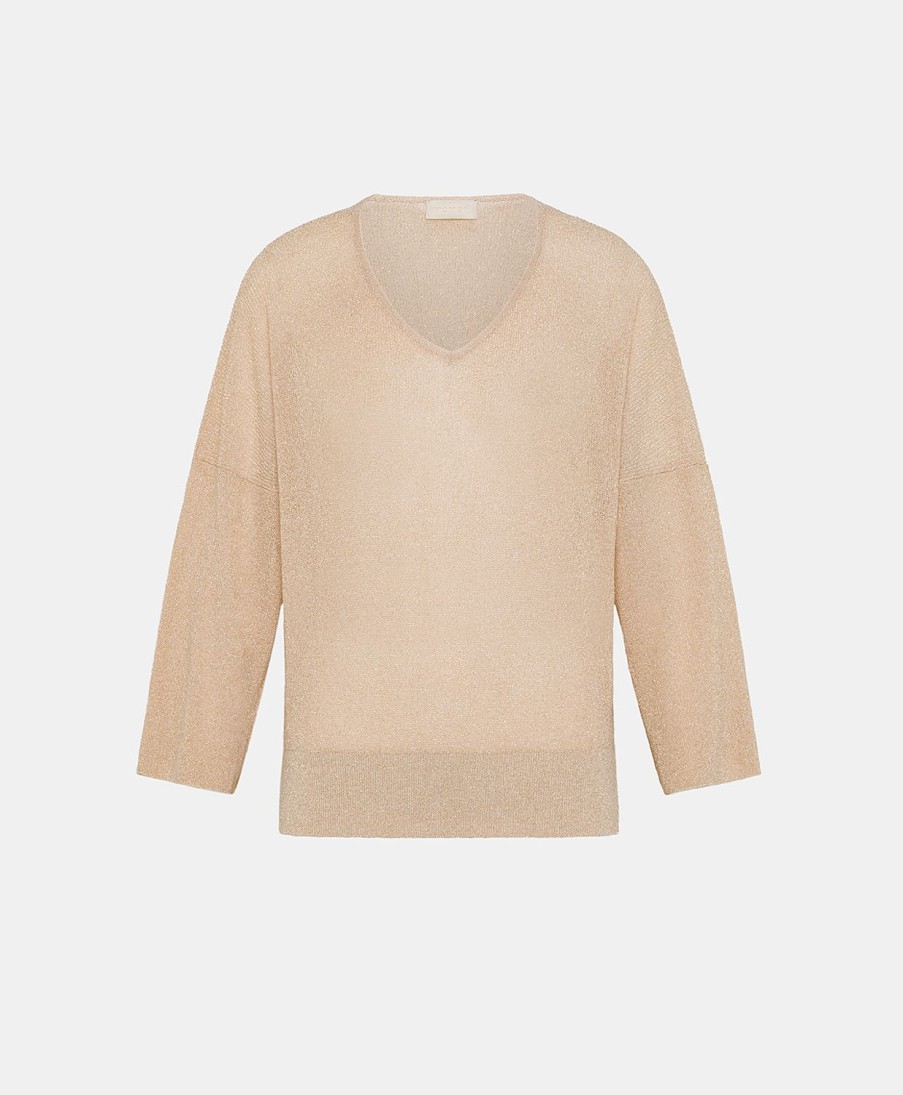 Clothing Momoni | Fresno Cardigan Lurex Ribbed - Powder Pink