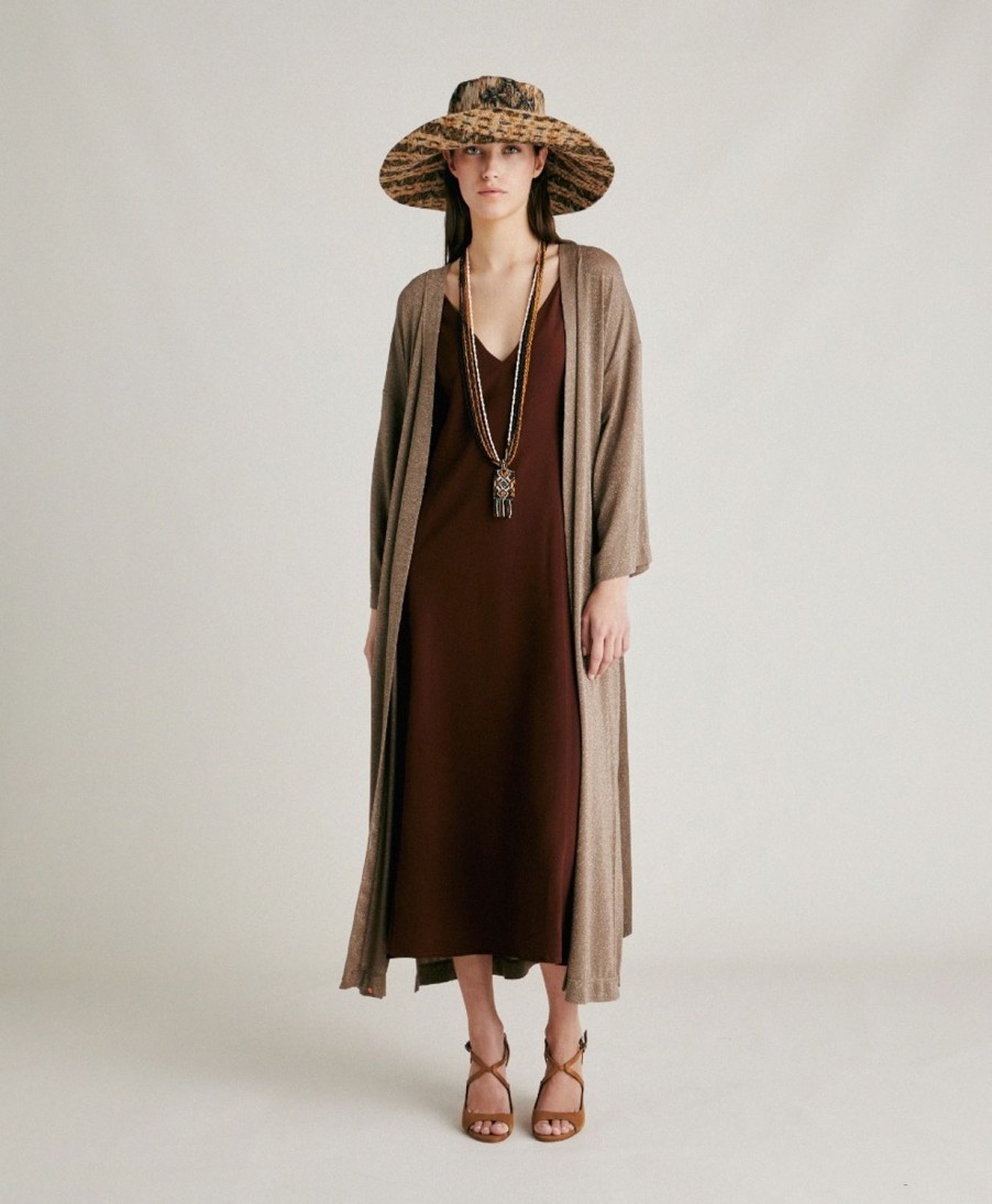 Clothing Momoni | Calla Coat In Lurex Jersey - Mud