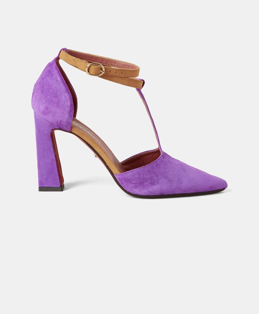 Shoes And Accessories Momoni | Josselin Decollete' With Suede Slingback - Violet