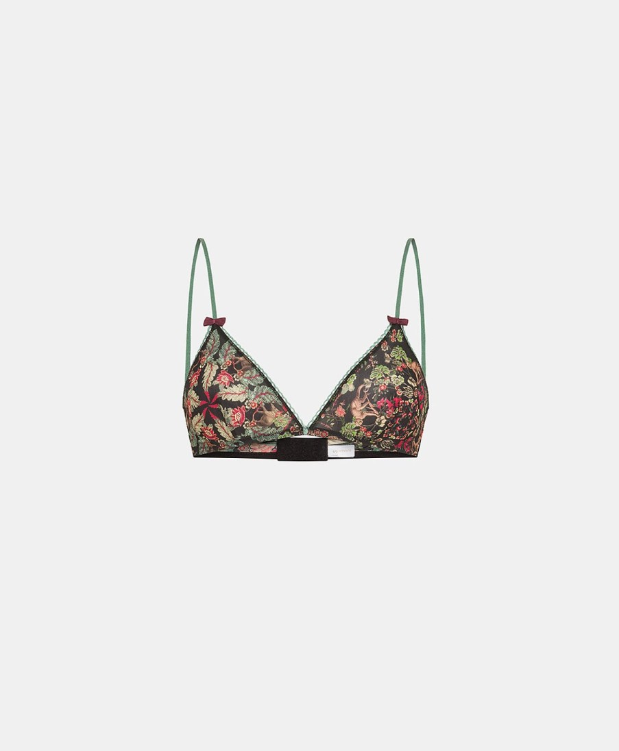 Underwear Momoni | Amethist Bra In Printed Nylon - Black/Red