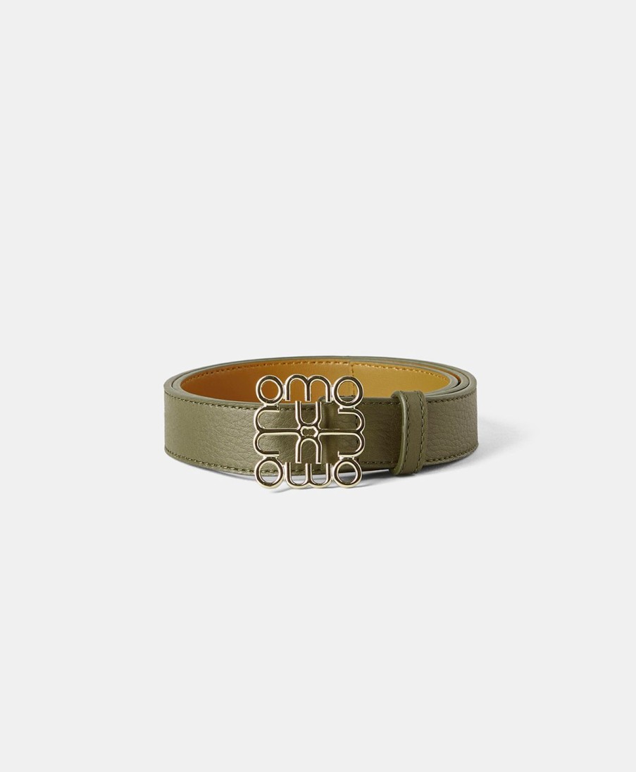 Shoes And Accessories Momoni | Bienvenu Belt In Leather - Army