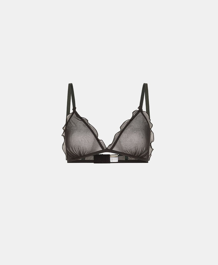 Underwear Momoni | Vipera Bra In Soft Tulle - Black