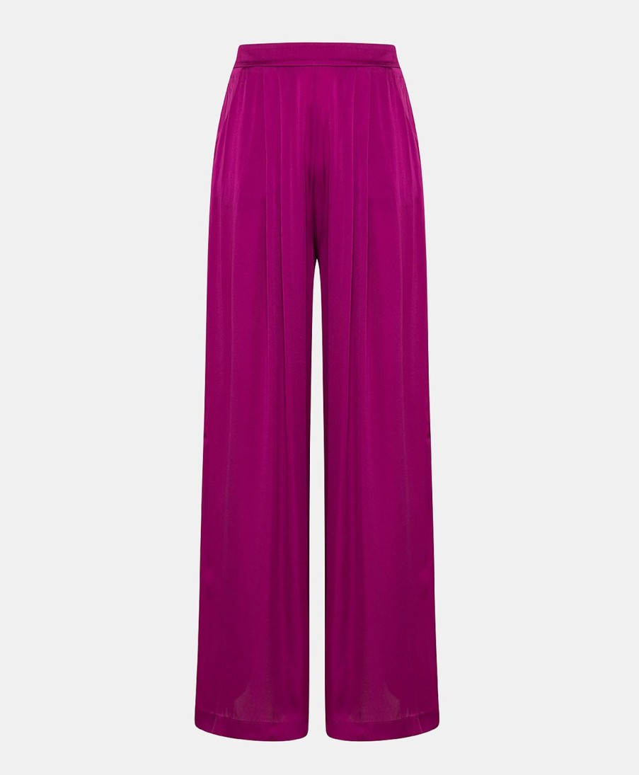 Clothing Momoni | Patrice Bis Pant In Plain Silk - Cyclamen