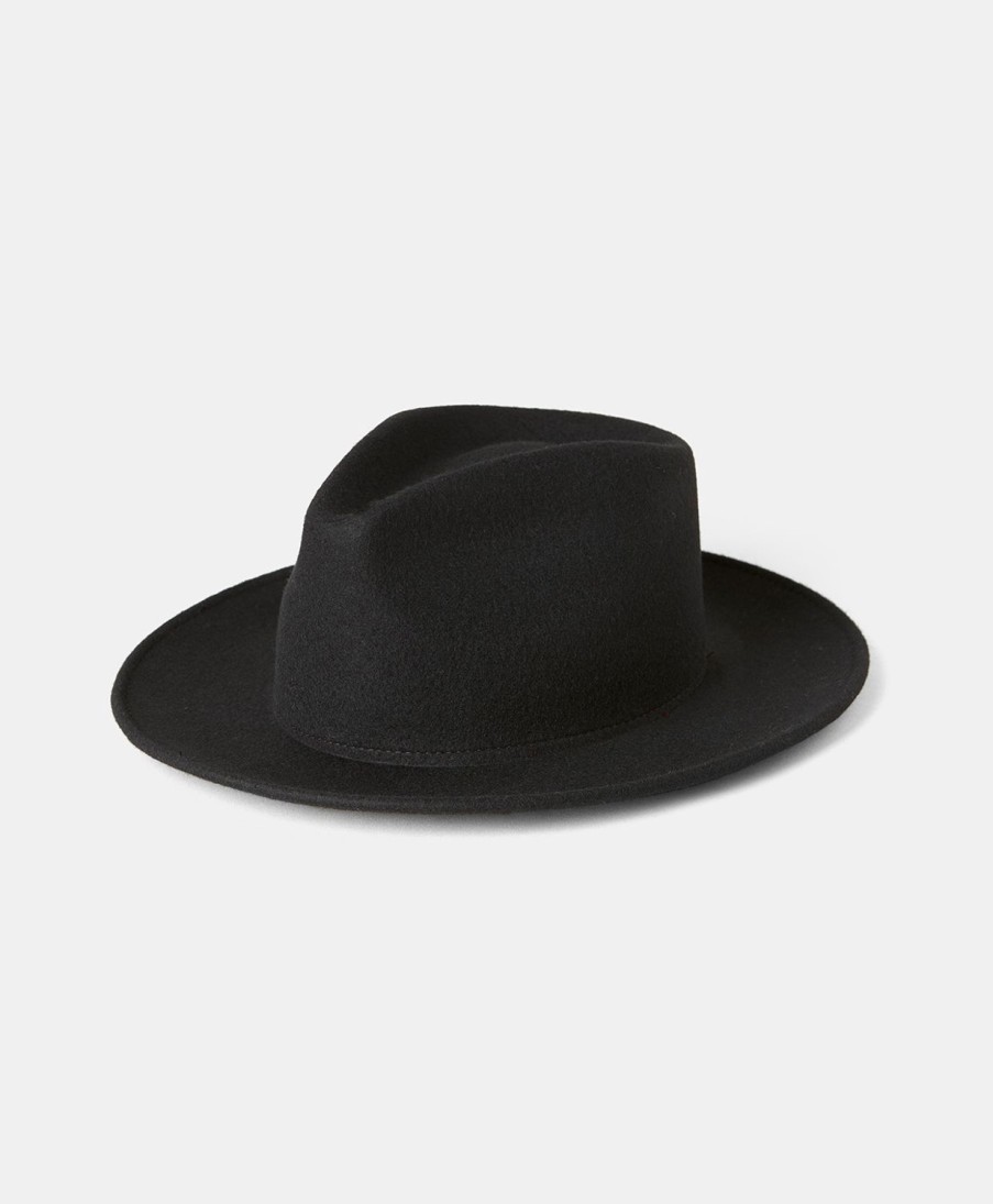 Shoes And Accessories Momoni | Sebastien Hat In Wide Brim Felt - Black